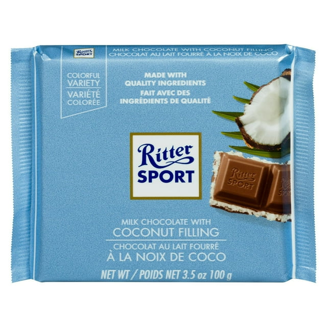 Ritter Sport Milk Chocolate with Coconut, 100 g