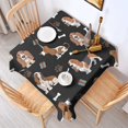 thumbnail image 2 of Basset Hounds with Bones and Presents Square Tablecloth,Waterproof Square Table Cover,Wipeable Spillproof Washable Table Cover for Home Kitchen Party Decor 60"x60"(152x152cm), 2 of 6