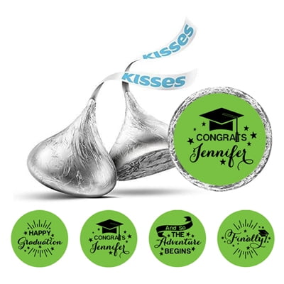 Darling Souvenir DIY 190 Pcs Graduation Theme Stickers for chocolate Candy Labels-Forest Green