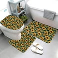 thumbnail image 3 of Bathroom Rugs Sets 3 Piece - Sunflowers vintage Aesthetic Absorbent Non Slip Bath Mats, U-Shape Toilet Lid Cover, Contour Mat, Soft Washable Shower Mats Bath Rug Mat for Bathroom Tub Toilet, 3 of 7