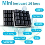 16-Key Programmable Mechanical Macro Pad, Custom One-Handed Shortcut Keypad with SayoDevice Support, Onboard Storage Plug-and-Play Gaming Keypad, Black