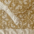 thumbnail image 3 of The HomeCentric King / Queen / Twin Gold Designer CA King 86"x18" Bed Runner WITH Pillow Cover, Foil & Hand Beaded Embroidery Bed Scarf on Jacquard fabric - Ornamento Oro, 3 of 4
