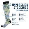 thumbnail image 2 of FORMRS Womens Knee High Socks Casual Long Thick Travel Daily Wear, 2 Pairs, Vibrant Hydrangeas Pattern, 2 of 6