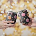 thumbnail image 2 of 12oz Stemless Wine Tumblers Fall Pumpkins Flowers Stars Pattern Vacuum Insulated Stainless Steel Travel Tumbler Cups Mug with Lid and Straw for Champaign,Cocktail,Beer with Cleaning Brush, 2 of 5