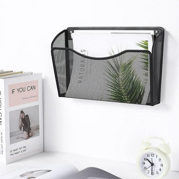 Tutuviw Chainplus Mesh File Holder Vertical Mount/Hanging Office Wall Folder Organization, Black