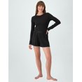 thumbnail image 5 of Hanes Originals Women’s SuperSoft Comfywear Rib Sleep Shorts Black XS, 5 of 6
