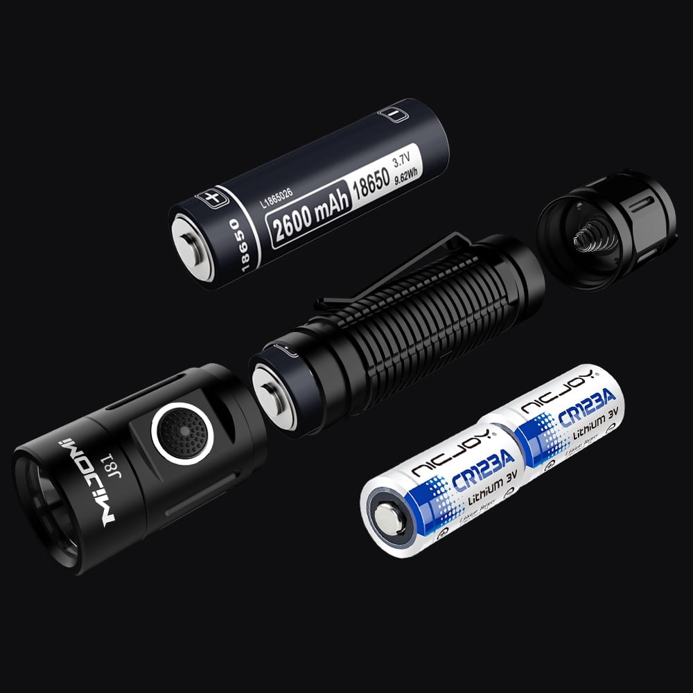 MIJOMI J81 Tactical Flashlight 1300 Lumen Compact Torch Dual Switch USB Rechargeable, Waterproof IP68 for Tactical Games, Camping,Outdoor
