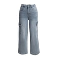 thumbnail image 3 of Womens High Waisted Multi-Pocket Fashion Utility Jeans Cargo Straight Leg Denim Pants Casual Versatile Trousers Streetwear Cargo Pants, 3 of 6