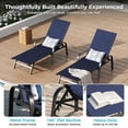 thumbnail image 4 of Outdoor Patio Lounge Chair Set of 2 – Reclining Chaise Chairs with Durable Textilene Fabric & 5-Position Adjustable Backrest – Poolside, Balcony & Garden Seating – Navy Blue, 4 of 6