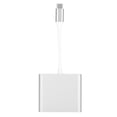 thumbnail image 1 of Convertidor de tipo C a HDMI USB3.1 Carcasa de aleación de aluminio Compacto Multipuerto Soporte 1080P (Plata), 1 of 5