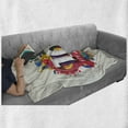thumbnail image 6 of 100th Birthday Soft Flannel Fleece Throw Blanket, Geometrical Abstract Digital Print with Shapes Castle Boat Birthday Party, Cozy Plush for Indoor and Outdoor Use, 60" x 80", Multicolor, by Ambesonne, 6 of 6