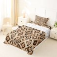 thumbnail image 5 of jejeloiu Earthy Geometric Twin Sheets,Boho Motif Bedding For Boys,Beige Black,3pcs,1 Fitted Sheet and 1 Pillowcase, 5 of 6