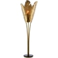 thumbnail image 4 of Vintage Brass Black Tropical Floor Lamp, 4 of 5