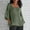 01Army Green, variant on 3/4 Sleeve Cotton Linen Shirts for Women Casual Solid Color Square Neck Blouses Loose Fit Summer T-Shirts Top