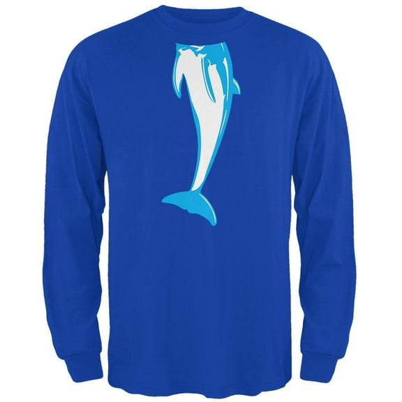 Halloween Dolphin Body Costume Mens Long Sleeve T Shirt Royal 2XL