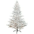 thumbnail image 2 of Northlight Pre-Lit Medium Flocked IPT Artificial Garden Christmas Tree - 7.5' - Warm White LED, 2 of 7