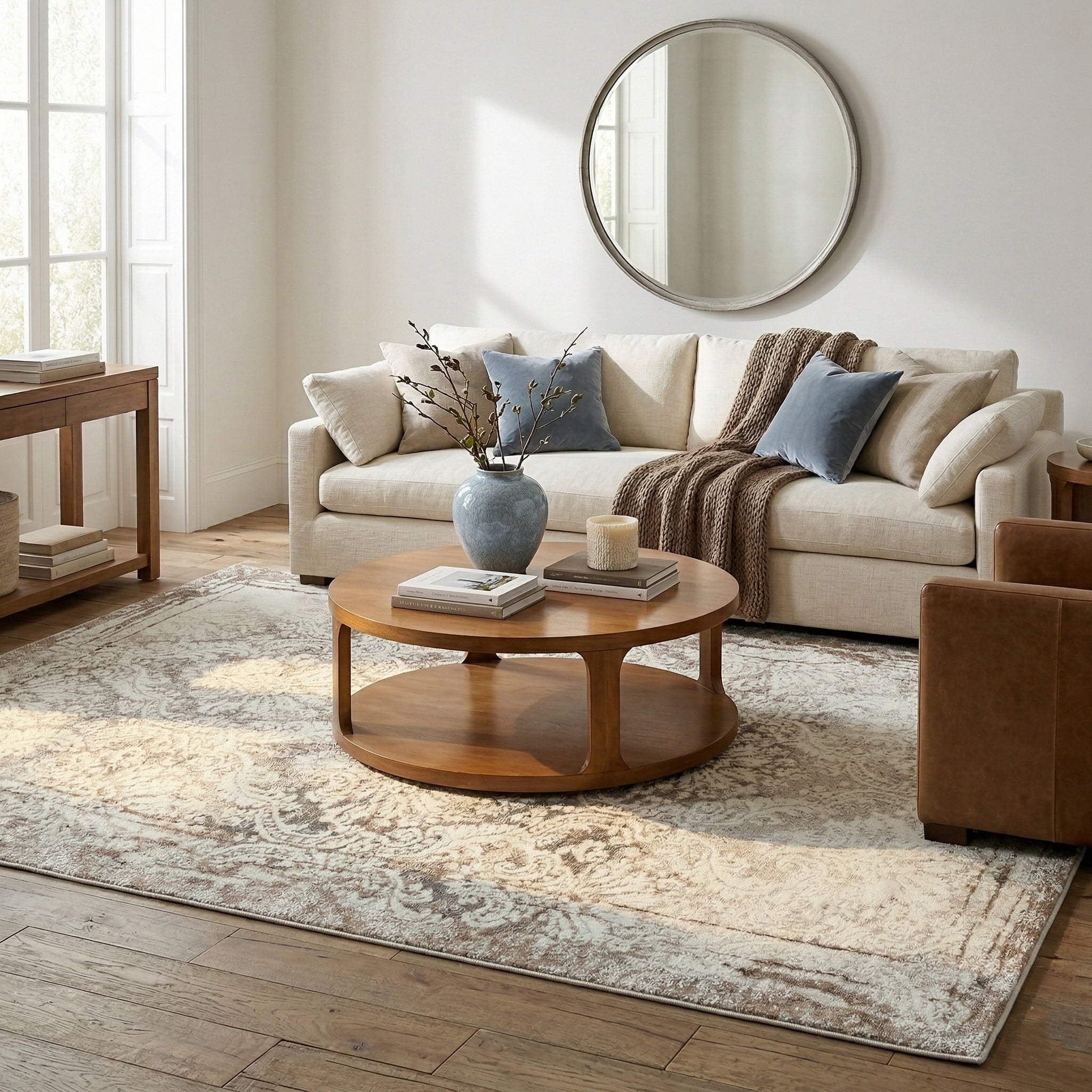 Harlow Hill Bethany 5' x 7' Taupe Trellis Durable Indoor Area Rug