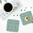 thumbnail image 4 of Vsdgher Lemon Ice Cream Leather Coasters for Drinks, Durable Drink Coasters 4 Set for Tabletop Protection, Luxurious Home Décor and Housewarming Gift ( {designName})Square, 4 of 6