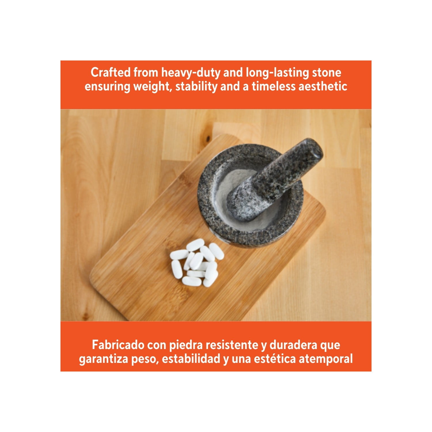 IMUSA  3.75in Polished Granite Mortar & Pestle