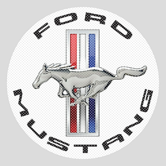 Ford Mustang Circle Logo Perforated Unobstructed View 12" Vinyl Window Film Adhesive Wrap Graphic Decal