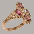 thumbnail image 3 of LBG British Made 10k Rose Gold Natural Diamond & Pink Tourmaline Womens Engagement Ring - 33 size options - Size 9.75, 3 of 6