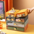 thumbnail image 3 of Wosthever Cajones de almacenamiento de escritorio de gran capacidad: organice con facilidad y pulcritud apilables y estables Almacenamiento y organización del hogar 8016 naranja, 3 of 6