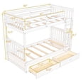 thumbnail image 6 of Harper & Bright Designs Twin Over Twin Bunk Bed with Two Storage Drawers, Solid Wood Twin Size Loft Bed with Guardrail and Removable Ladder, Can be Converted Into 2 Separate Beds, 6 of 8