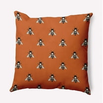 16" x 16" Simply Daisy Bee Buzz Polyester Indoor/Outdoor Pillow, Dusty Orange Qty 1