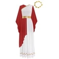 thumbnail image 4 of Manyakai Robe de Divinité Grecque pour Femmes Costume de Jeu de Rôle Halloween Robe de Reine en Chiffon Toga Longue avec Couvre-Chef Bourgogne m, 4 of 7