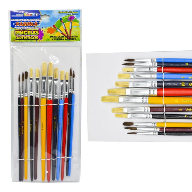 Set de 12 Pinceles Artísticos Pascua