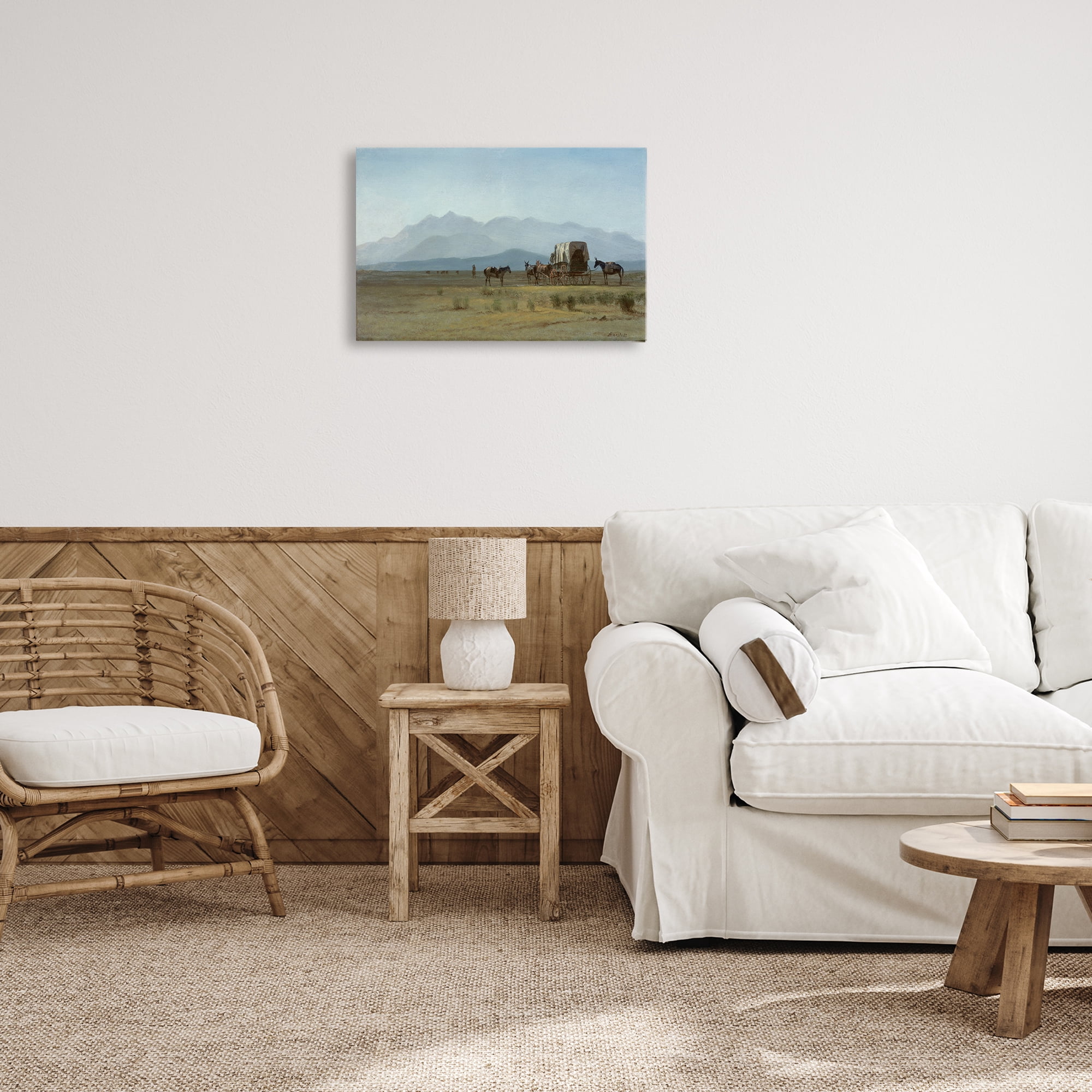 Stupell Industries Classic Bierstadt Surveyor's Wagon Landscape & Nature Painting Wrapped Canvas Art Print Wall Art, 24 x 16