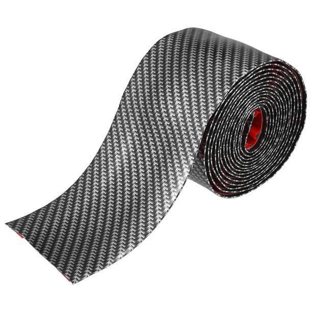 7cm x 2,5m Protector Universal de alféizar de puerta pegatina protectora de desgaste de borde para patrón de fibra de carbono de coche negro