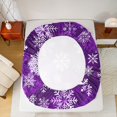 thumbnail image 5 of Manfei Chic Snowflakes Twin Sheet Sets 3 Pieces, Merry Xmas Christmas Twin Fitted Sheet, Purple White Flat Sheet, Ultra Soft Home Decor, 5 of 7
