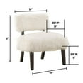 thumbnail image 2 of Faux Fur Upholstered Contemporary Wooden Accent Chair, White And Black, 2 of 3