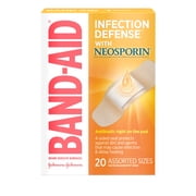 Band-Aid Brand Bandages with Neosporin Antibiotic, Assorted Sizes, 20 Count