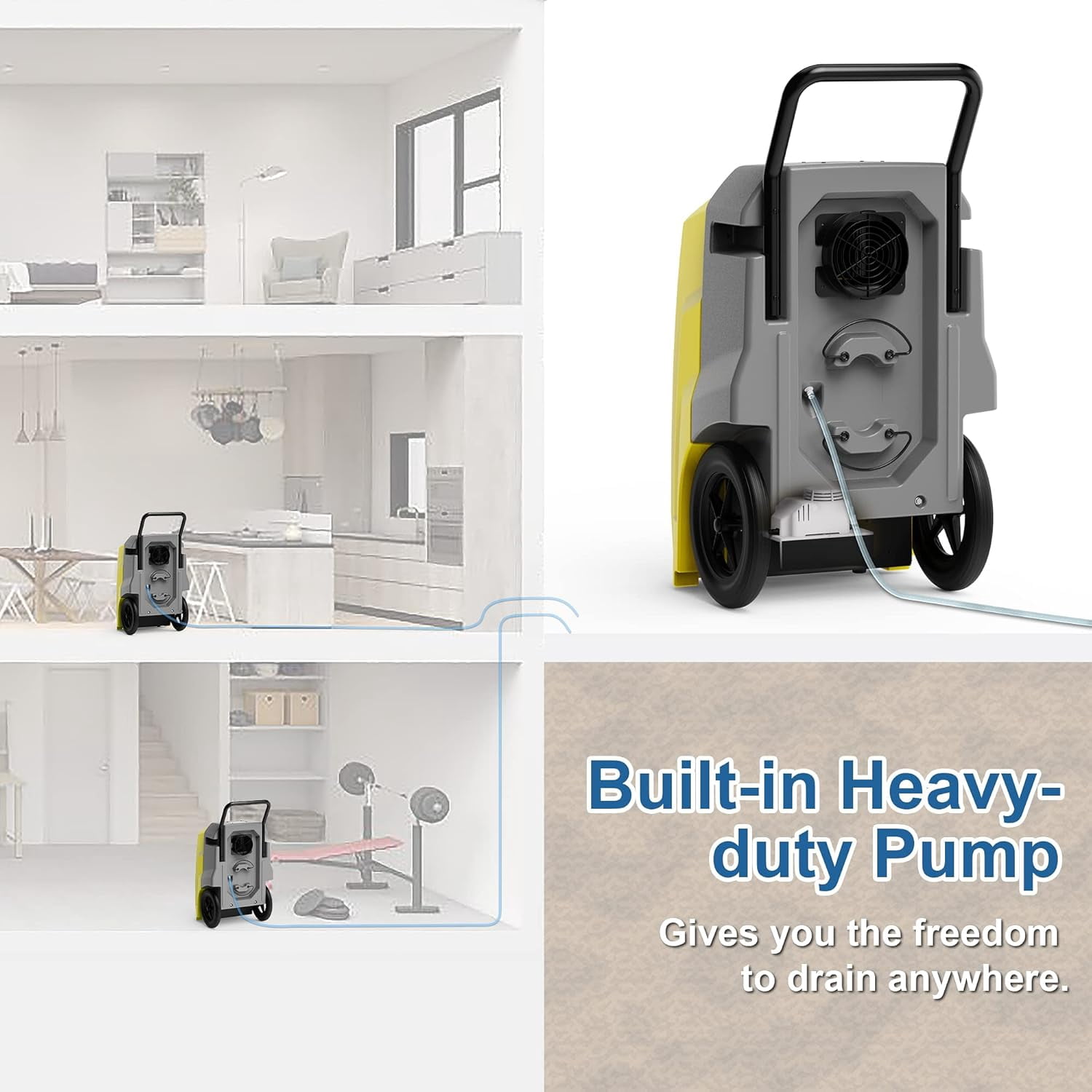 ALORAIR 180 Pints Commercial dehumidifiers with Pump Drain Hose, Smart Wi-Fi Dehumidifier for Large Basement, Industrial or Commercial Space, Smart Wi-Fi, 5 Years Limited Warranty