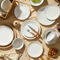 thumbnail image 6 of vancasso 16 Pieces Dinnerware Sets, Stoneware Plates and Bowls Set for 4, White Dish Set, 4 Different Patterns, 6 of 10
