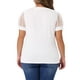 thumbnail image 3 of Blusa casual de mujer de talla grande Agnes Orinda, camiseta de manga corta de malla, cuello redondo, color blanco 2025 2X, 3 of 6
