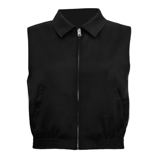 Chaleco George para Mujer, Cuello Camisero Negro Talla M