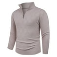 thumbnail image 2 of Betivan Man 1/4 Zip Sweaters Casual Loose Elastic Pullover Lightweight Soft Knit Long Sleeve Stand-Up Collar Top, 2 of 4