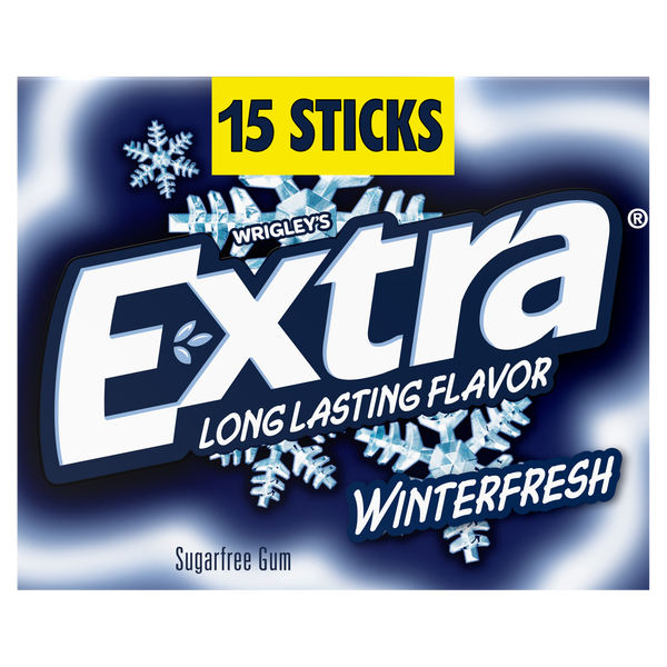 Extra Slim Pack Winterfresh Gum 10 Count Pack — 15 Sticks Each — Sugar-Free Cooling Long-Lasting Chewing Gum