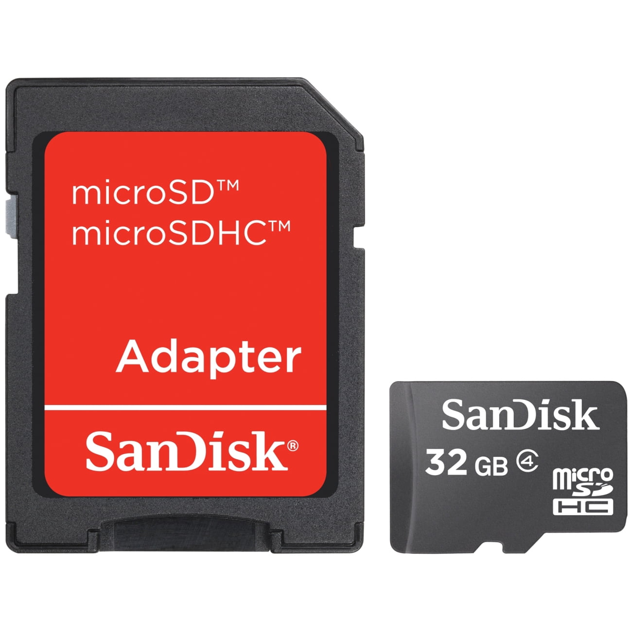 Sandisk 32gb Microsdhc Flash Memory Card With Adapter C4 Full Hd Micro Sd Card Sdsdqm 032g 5a Walmart Com