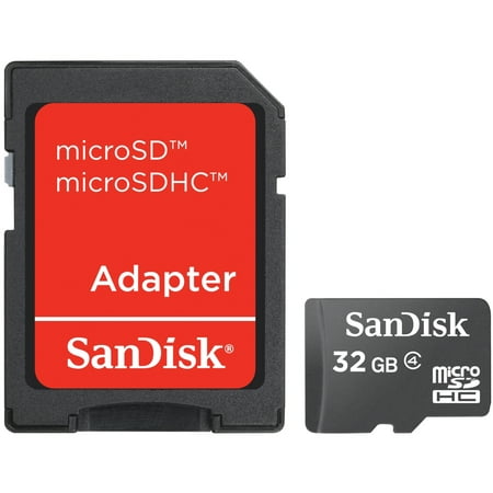 SanDisk 32GB microSDHC Flash Memory Card With Adapter - C4, Full HD, Micro SD Card - (Best Micro Sd Card For Phone)