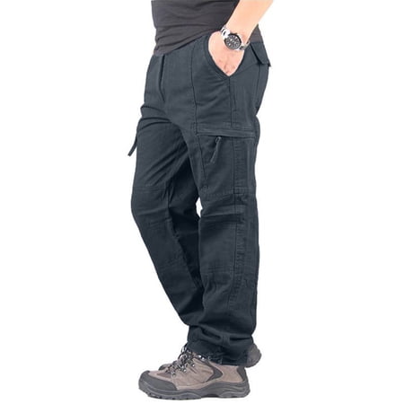 MHFRRA Men s Cargo Pants Mens Fashion Casual Pocket Zipper Buckle Male Cargo Pants Outdoor Pants Tooling Pants