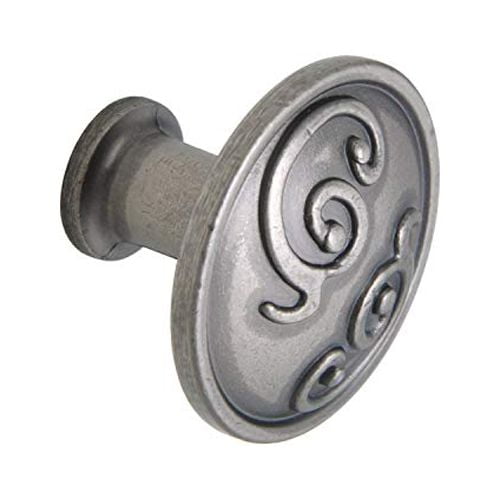 Utopia Alley 10pcs Roma Cabinet Ring Pull Knob - Decorative Cabinet Drop Pull Knobs for Cabinets and Drawers - Vintage Cabinet Hardware with Hand Finished Pewter - Metal Drawer Pull Knobs 1.3"