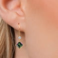 thumbnail image 3 of Gem Stone King 14K Yellow Gold Green Mystic Topaz and Lab Grown Diamond Earrings for Women | 1.73 Cttw | Gemstone November Birthstone | Princess 5MM, 3 of 6