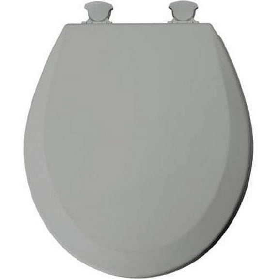 Mayfair 46EC 162 Molded Wood Toilet Seat with Lift-Off Hinges, Round, Silver