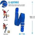 thumbnail image 2 of Correa para guitarra, Strap guitarra acústica, bajo eléctrico, guitarra eléctrica Kidam Gamuza azul, 2 of 3
