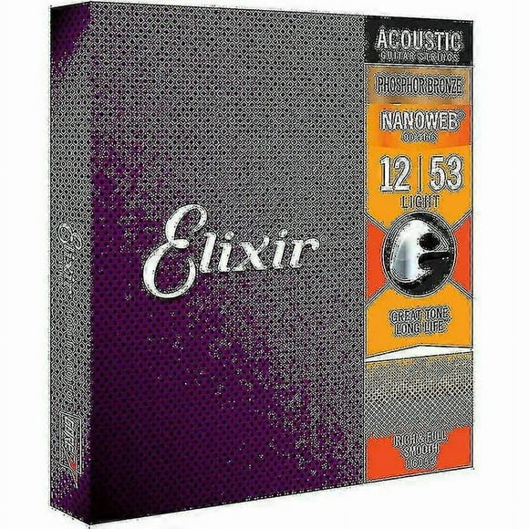 Elixir Acoustic Guitar Strings Phosphor Bronze 16002 16027 16052 Extra Light (16002)