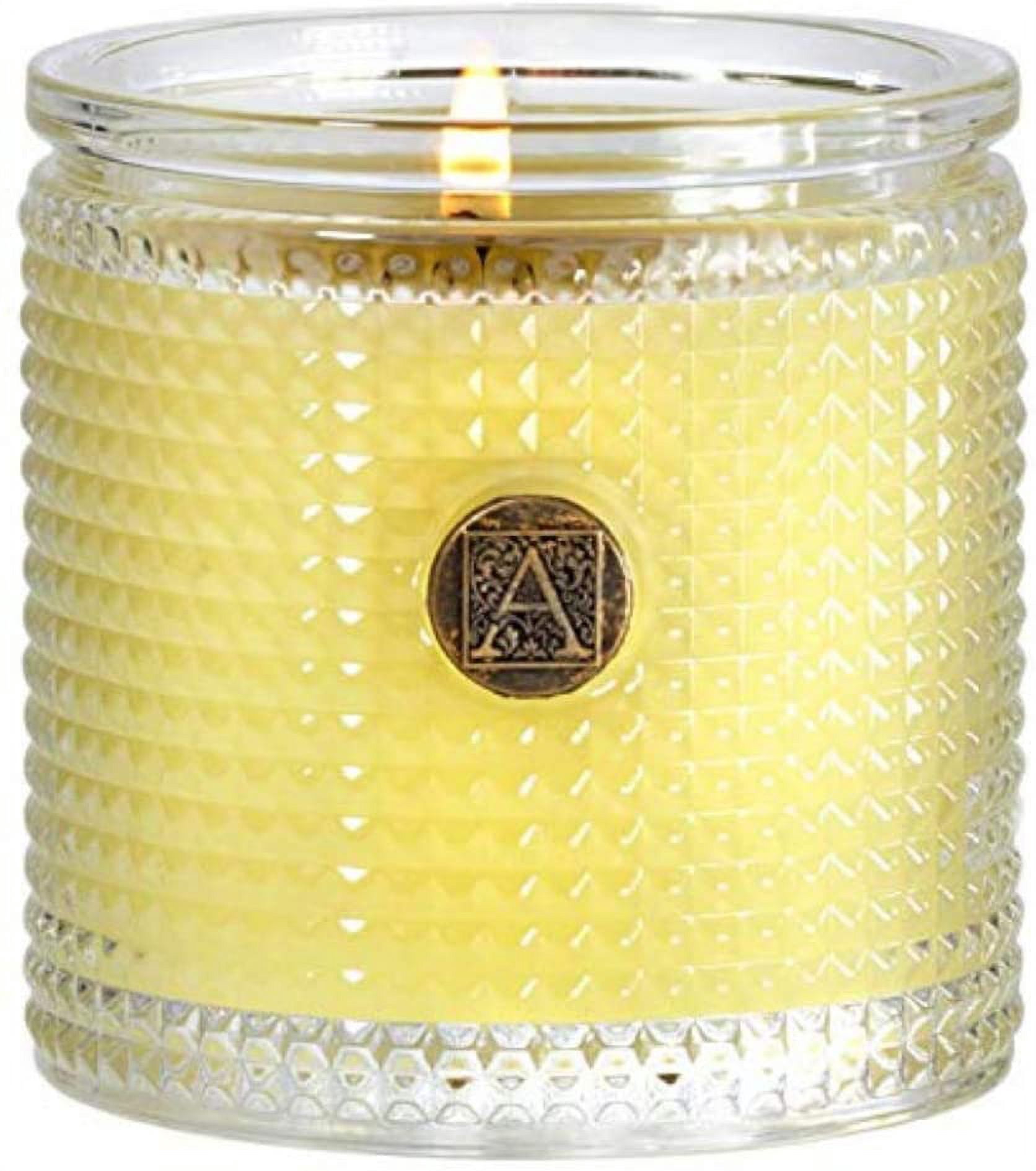 Aromatique Sorbet Textured Glass 6 oz Scented Jar Candle with Medal Medallion for Home Dcor and Gift